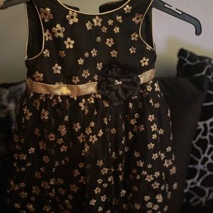 Fancy black and gold dress.  Size 3T